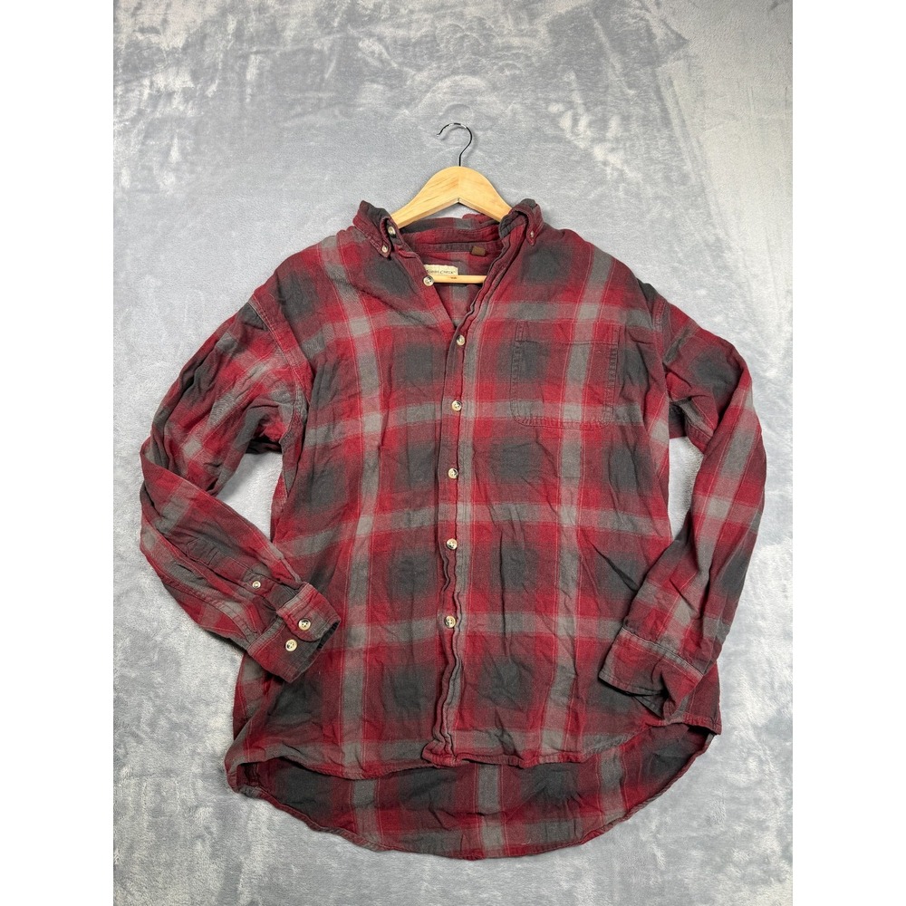 Hobbs Creek Flannel Shirt Mens Medium Red Black Plaid Cotton Casual Button Down